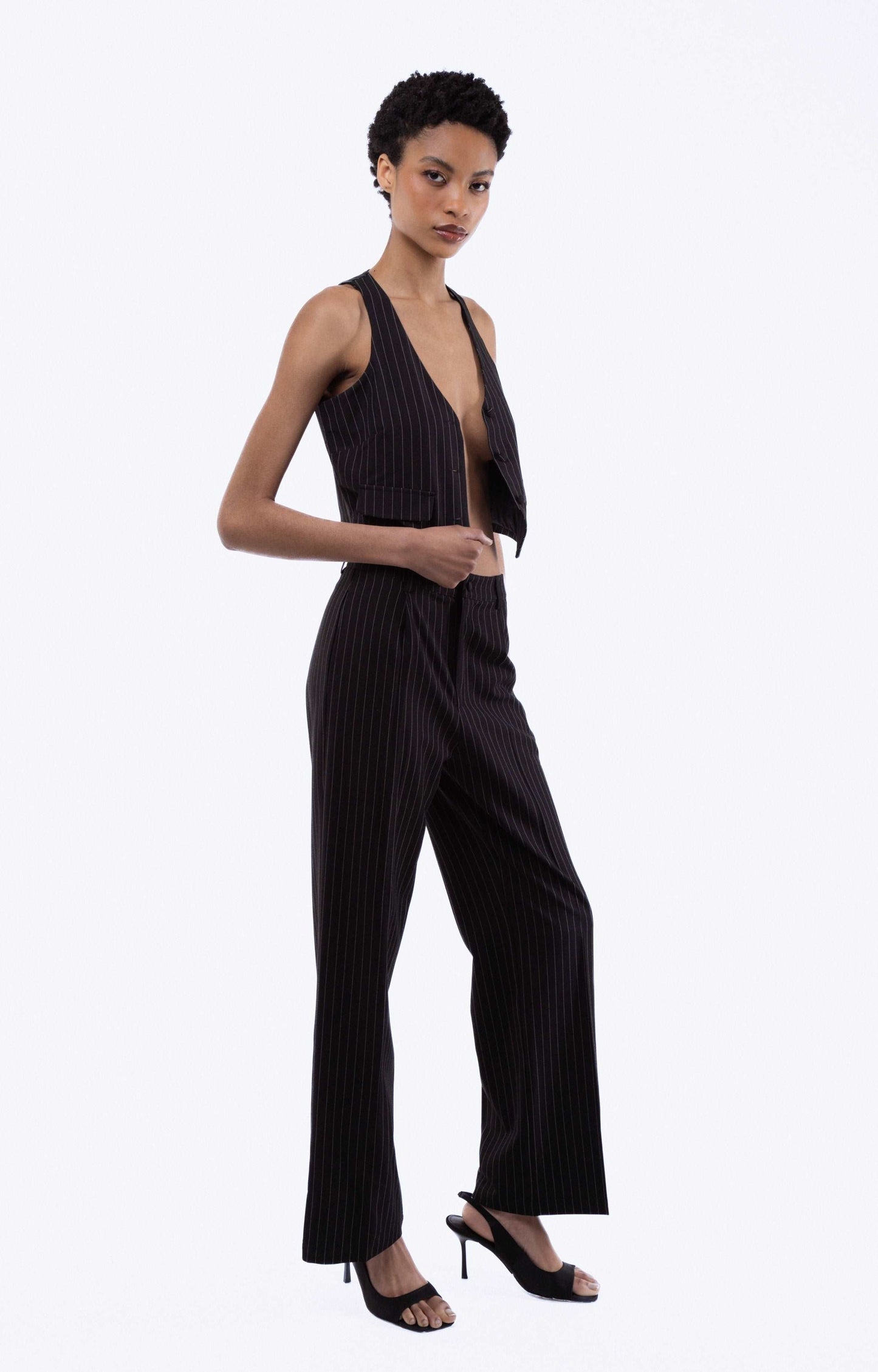Amahle Pinstripe Wide Leg Trousers