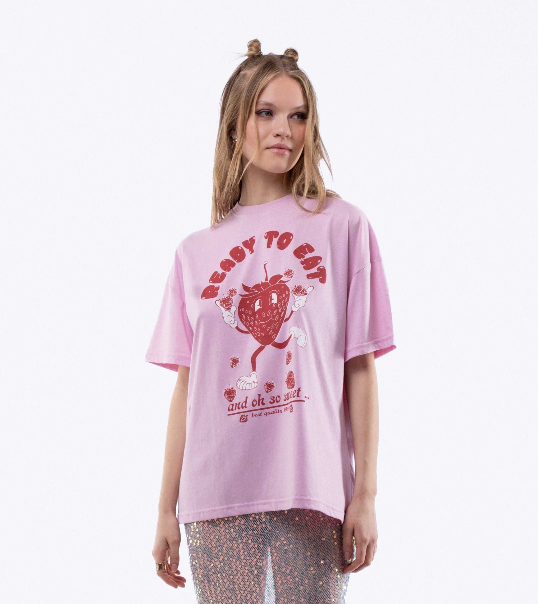 Strawberry Guy Oversized Tee, SILKROAD DAUGHTERS , Shirts & Tops, Strawberry Guy Oversized Tee