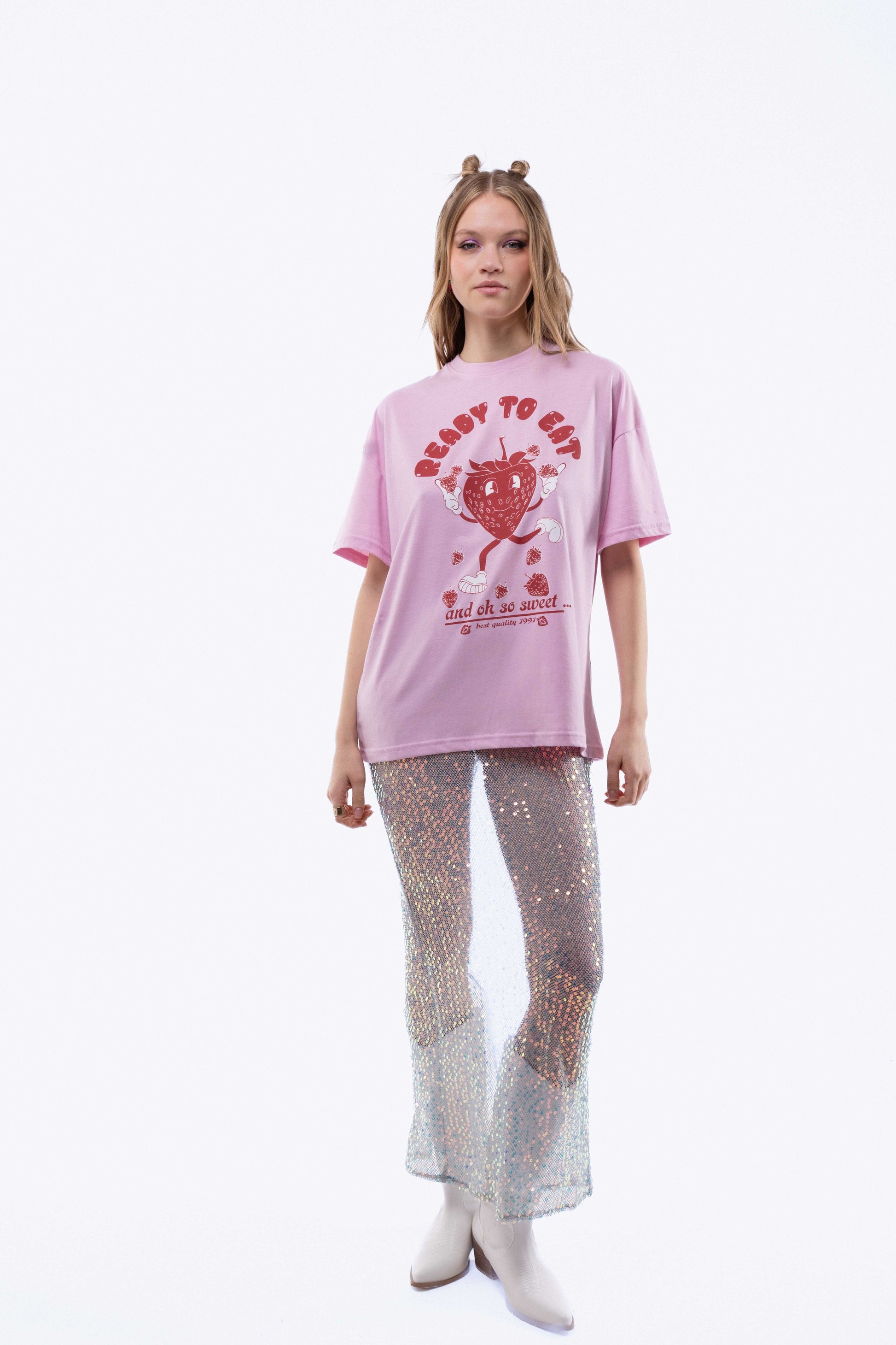 Strawberry Guy Oversized Tee, SILKROAD DAUGHTERS , Shirts & Tops, Strawberry Guy Oversized Tee