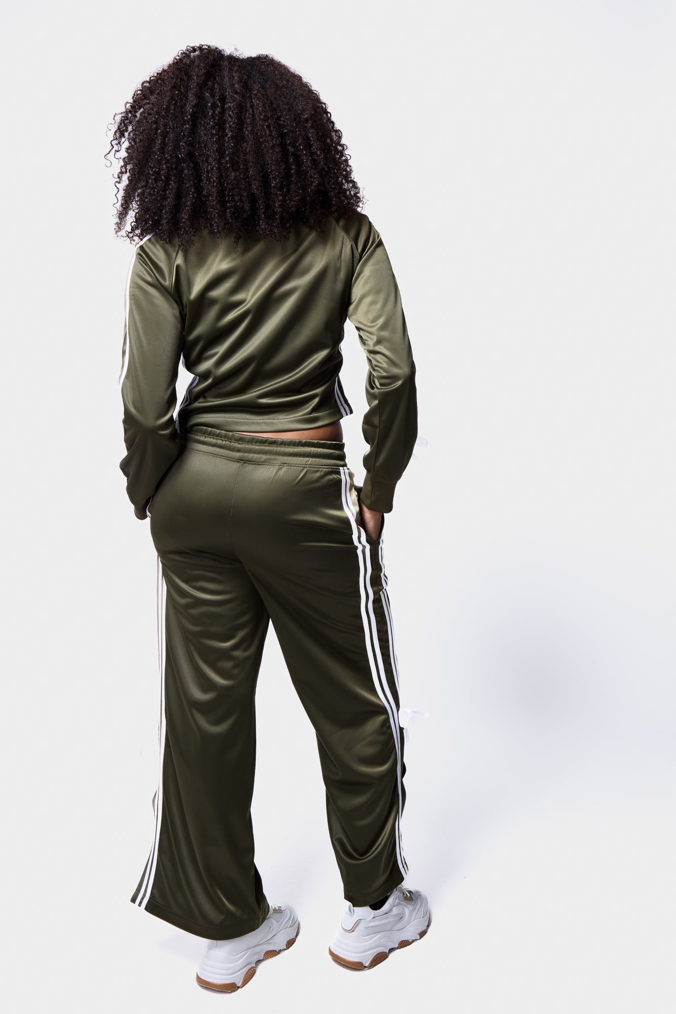 Side Stripe Bow Detail Wide Leg Trousers SILKROAD DAUGHTERS