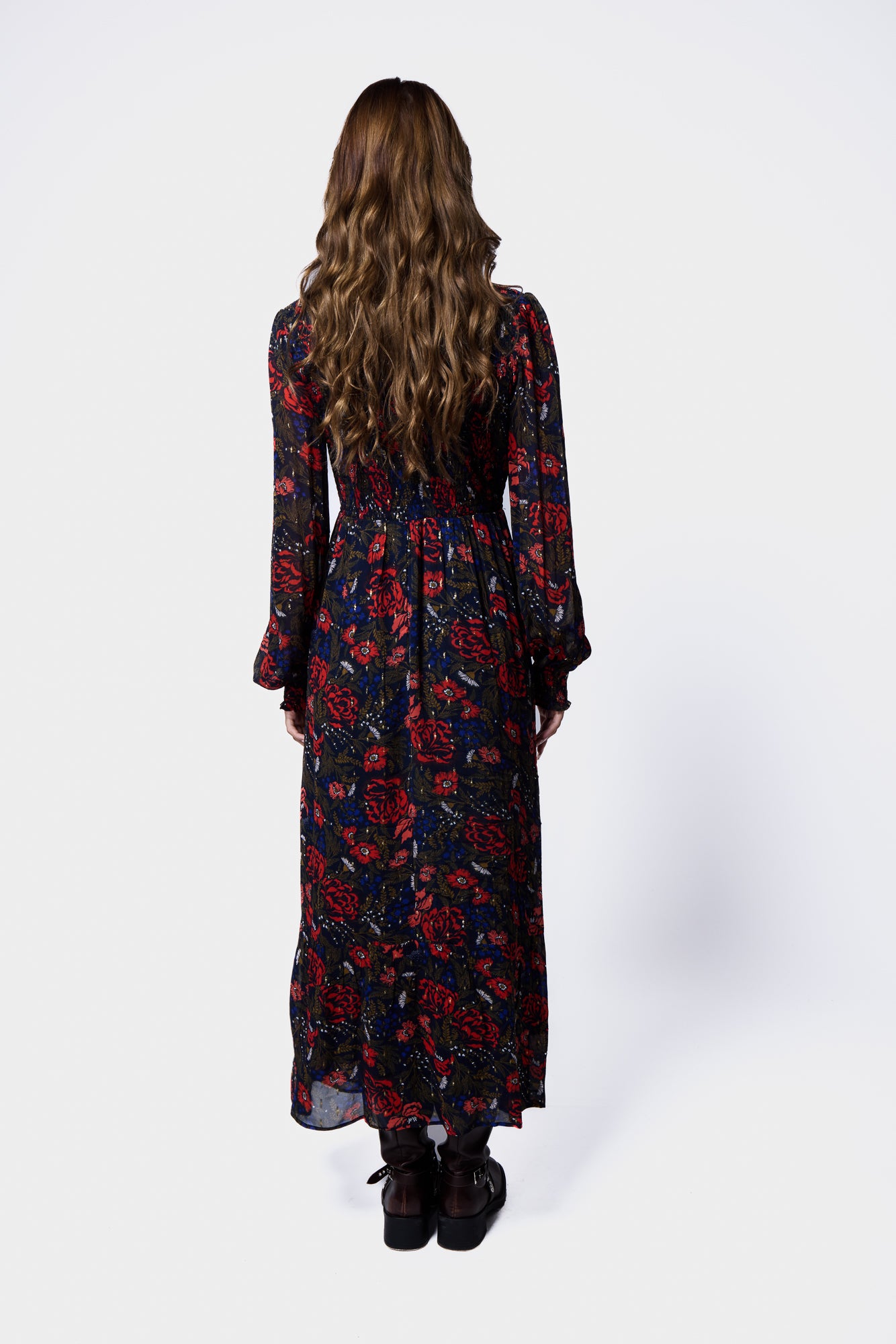 Printed Georgette Midi Dress SILKROAD DAUGHTERS