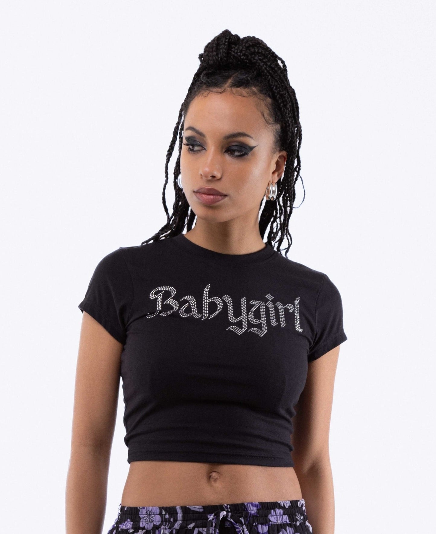 Baby Girl  Diamanté  Grunge Tee, SILKROAD DAUGHTERS , Shirts & Tops, Baby Girl Diamanté Grunge Tee Tees Cropped  Graphic Women's Baby Tec Baby Tees