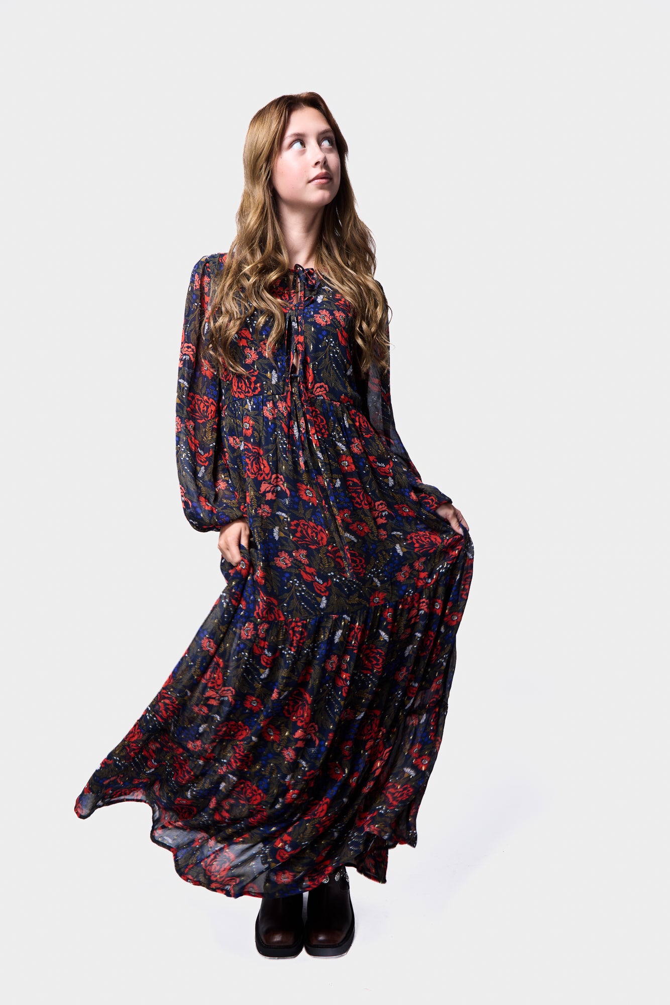 Printed Georgette Dress, SILKROAD DAUGHTERS