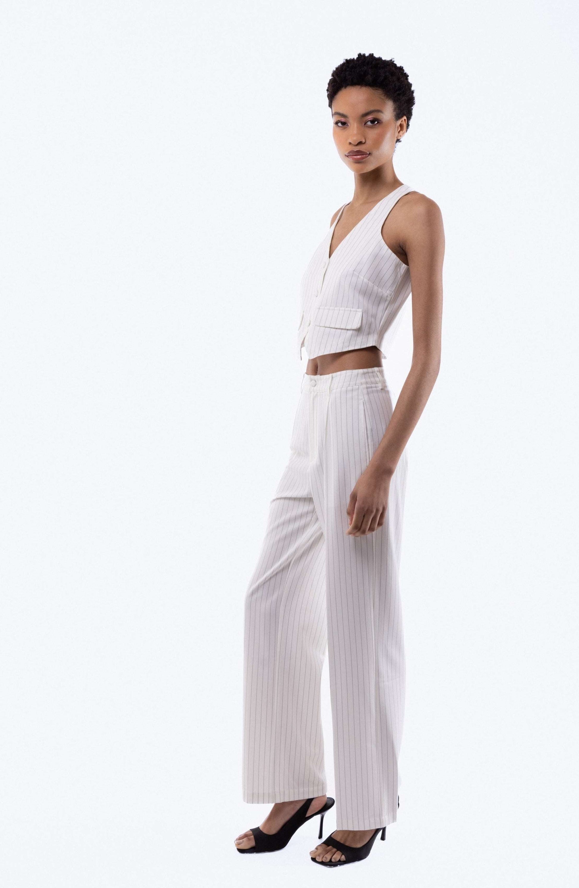 Amahle Pinstripe Wide Leg Trousers