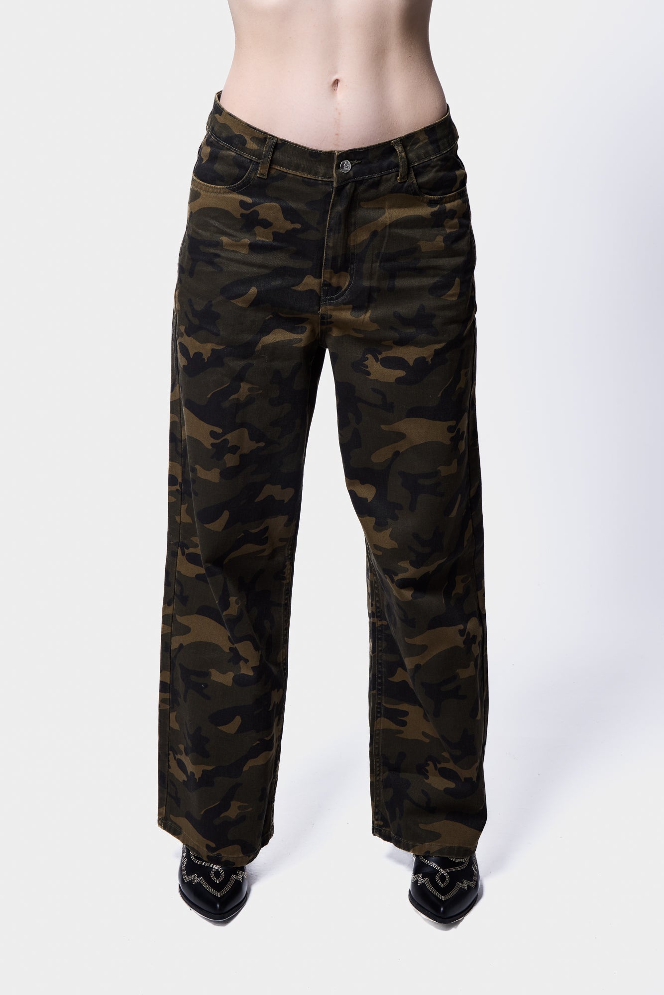 Camo Wide Leg Jeans SILKROAD DAUGHTERS