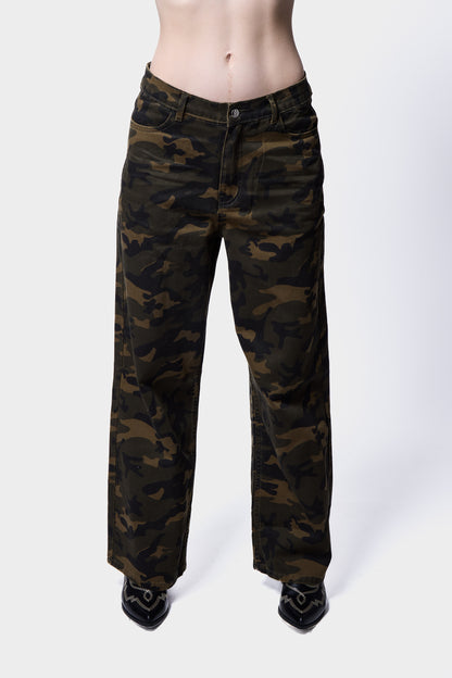 Camo Wide Leg Jeans SILKROAD DAUGHTERS