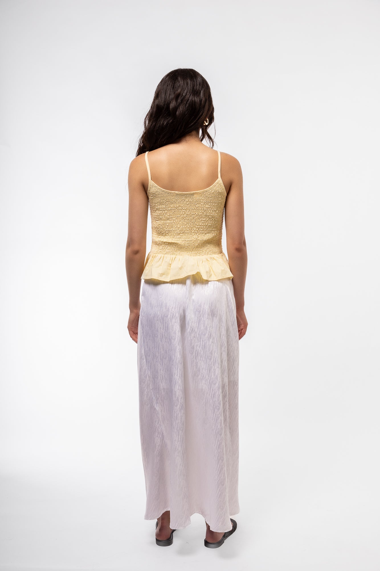 back profile image of the lemon yellow tank top with bow 