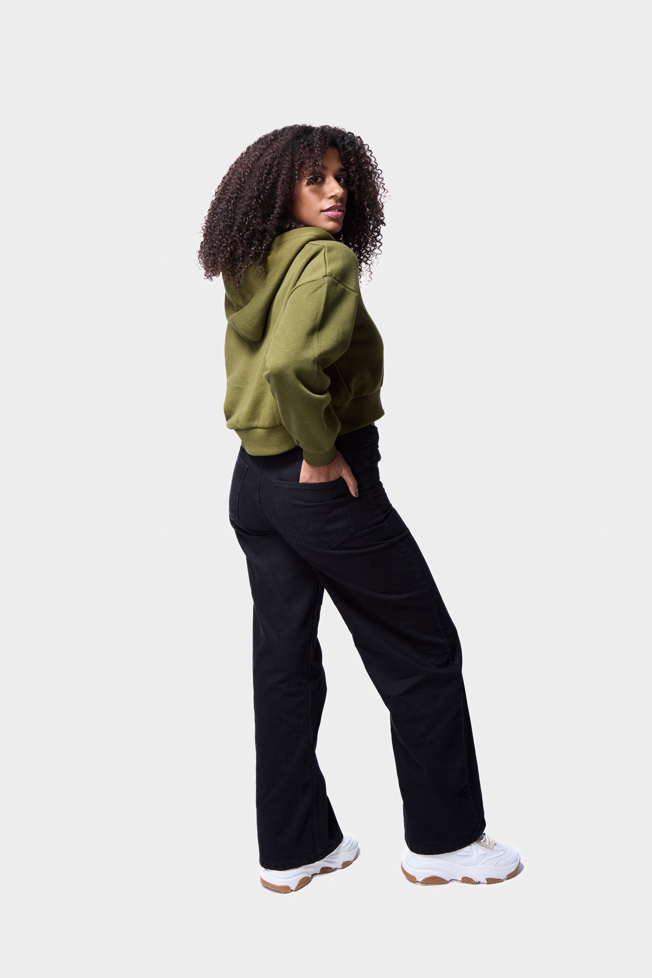 WIDE LEG DENIM JEANS IN BLACK WASH SILKROAD DAUGHTERS