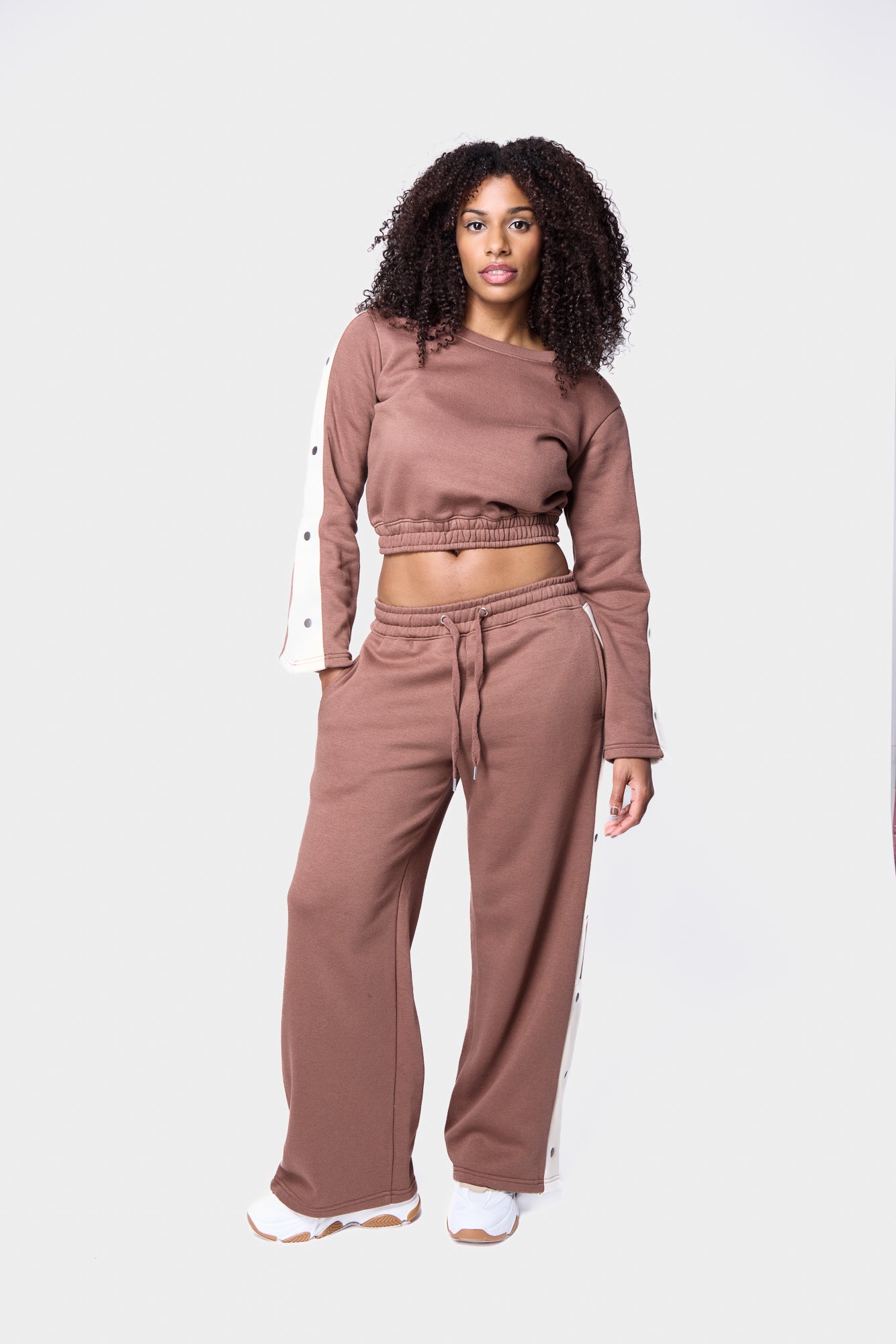 Wide Leg Popper Side Track Pants SILKROAD DAUGHTERS