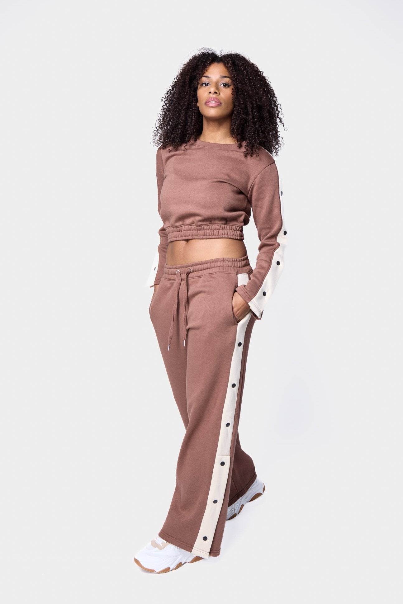 Wide Leg Side Popper Sweat Trousers SILKROAD DAUGHTERS