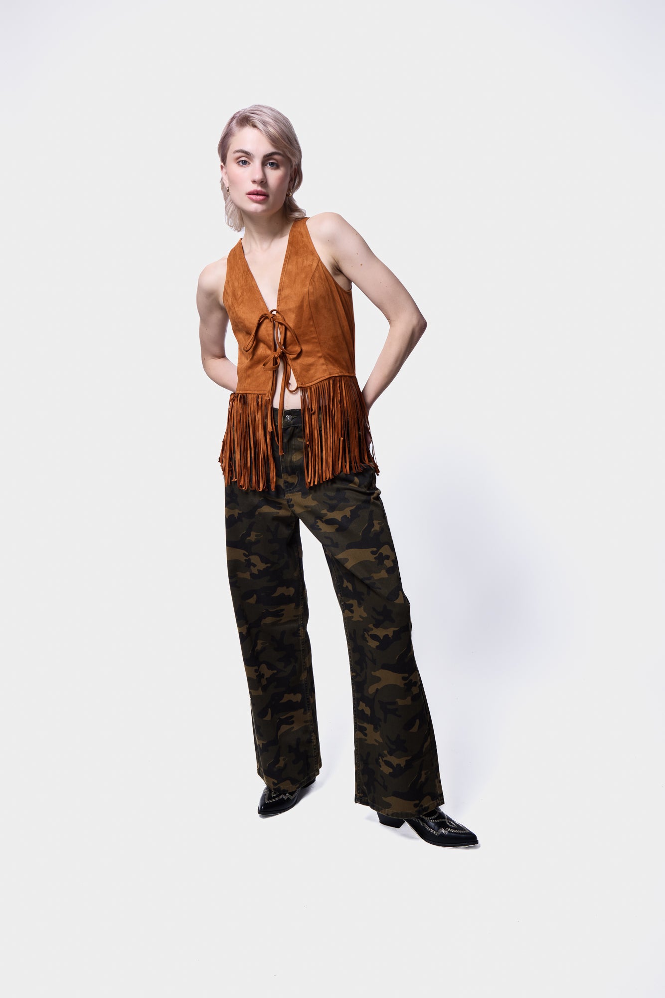 Camo Wide Leg Jeans SILKROAD DAUGHTERS