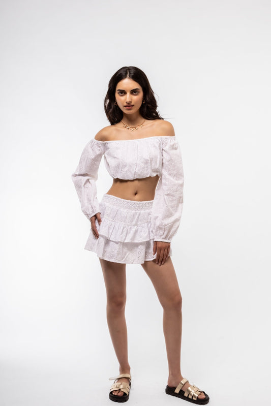 BRODERIE RARA FRILL MINI SKIRT SILKROAD DAUGHTERS