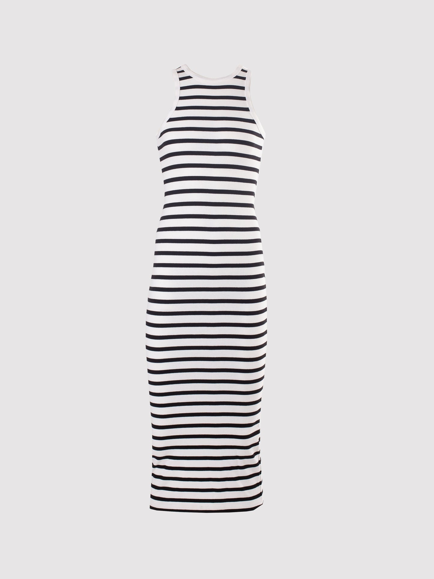 BASIC STRIPE RIB RACER NECK MIDI DRESS SILKROAD DAUGHTERS