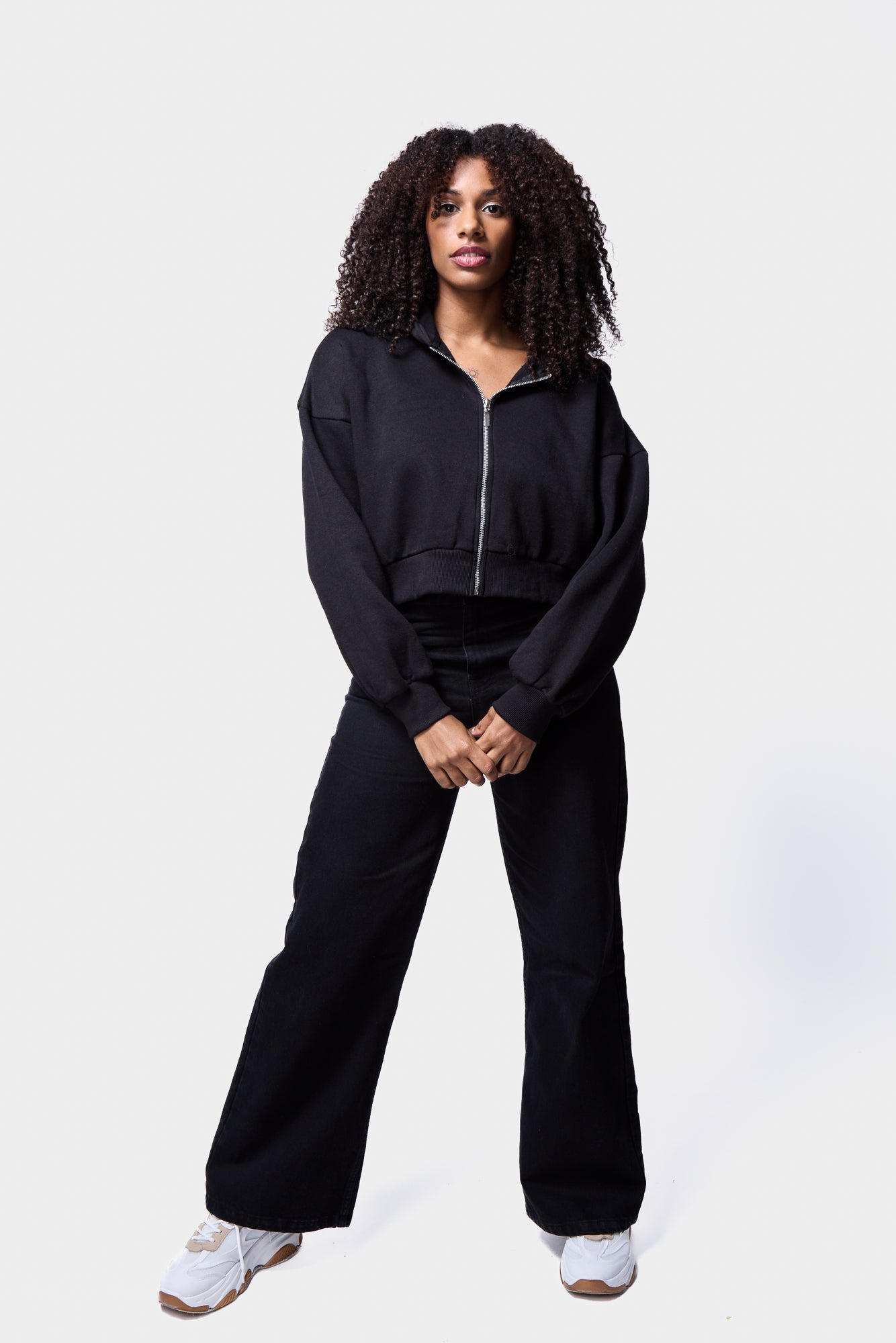 Zip Through Cropped Hoodie SILKROAD DAUGHTERS