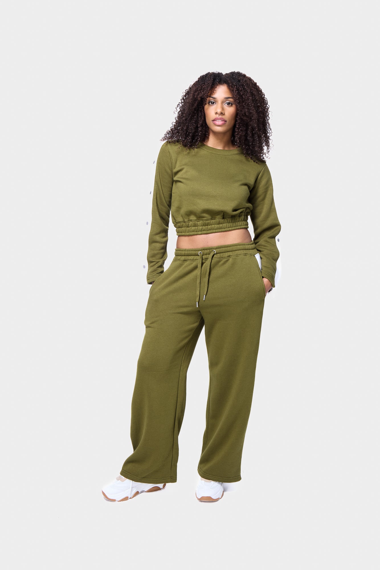 Wide Leg Popper Side Track Pants SILKROAD DAUGHTERS