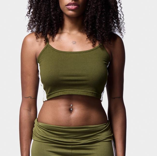 Side Stripe Cropped Cami Top SILKROAD DAUGHTERS