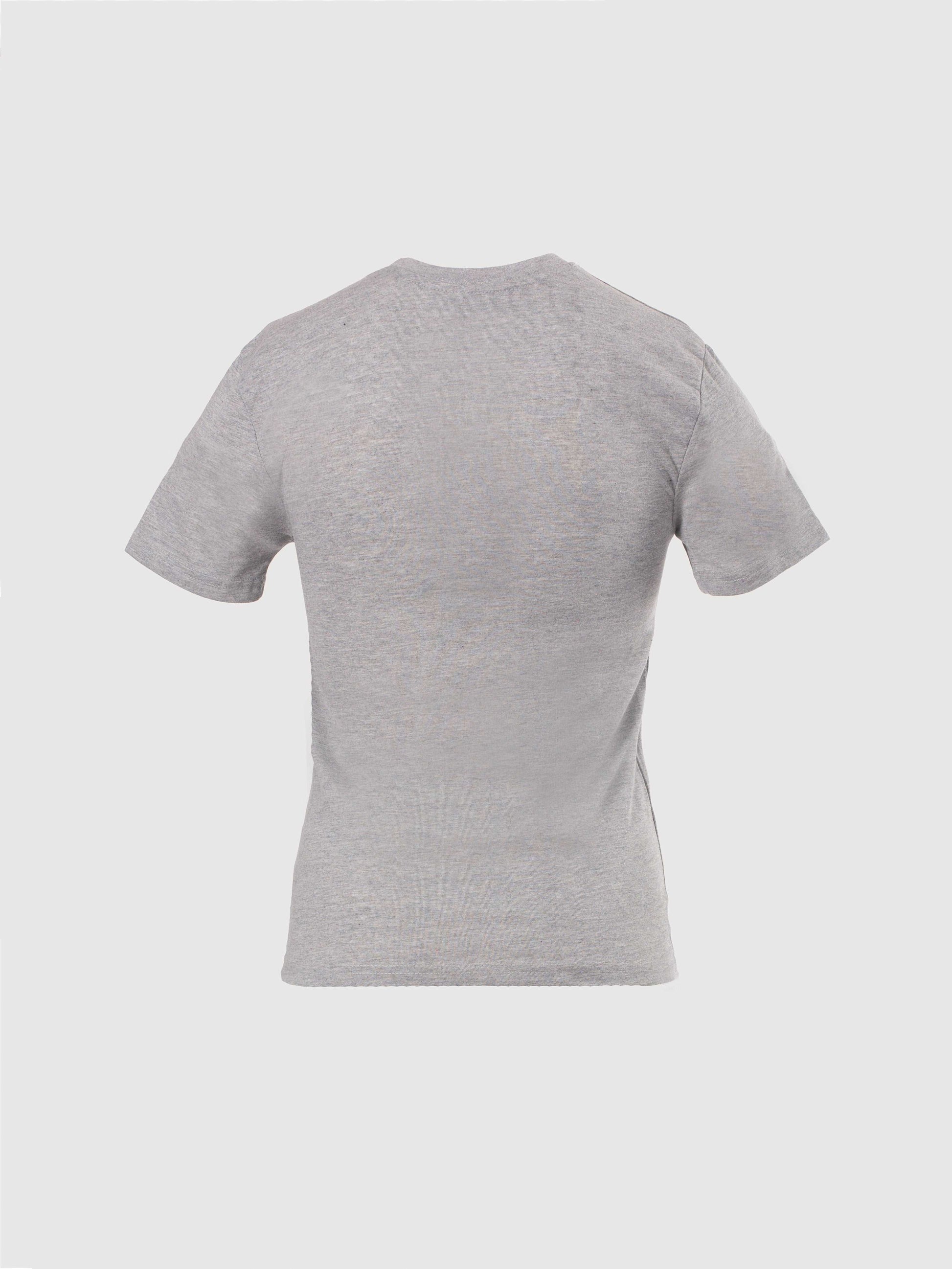 Grey Botanical Print Basic Short Sleeve Tee