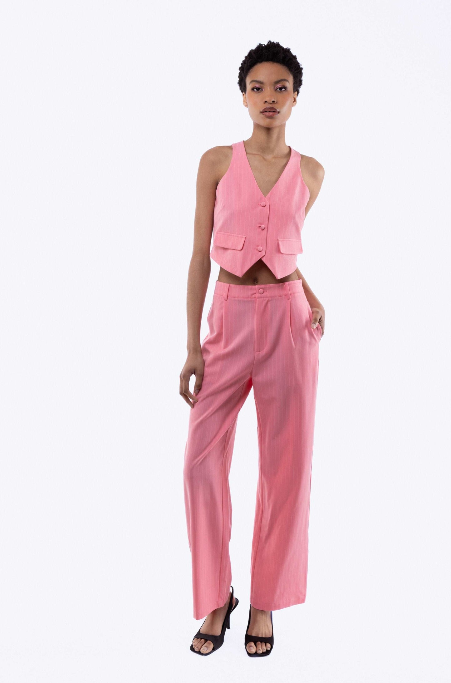 Amahle Pinstripe Wide Leg Trousers