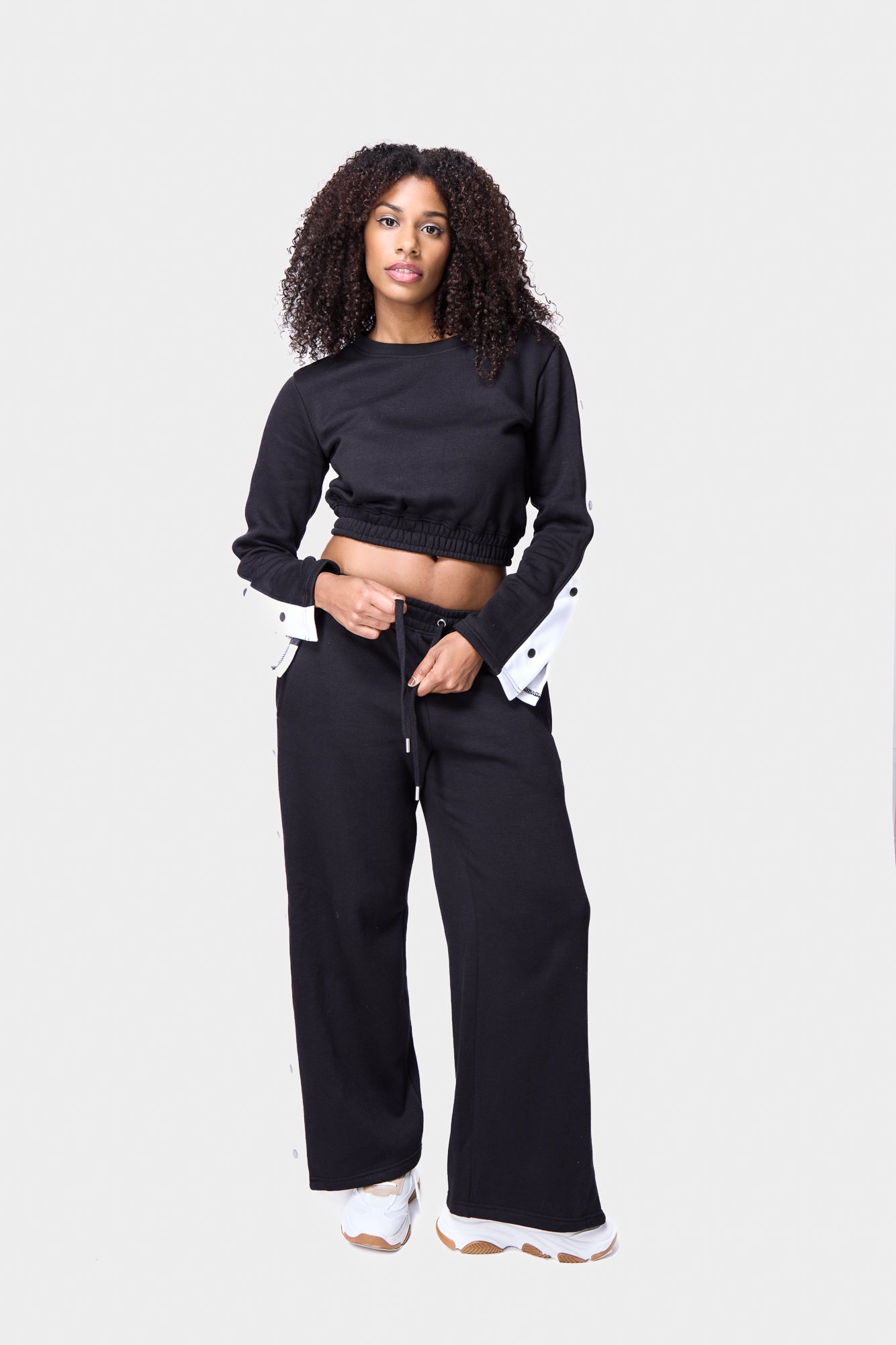 Wide Leg Popper Side Track Pants SILKROAD DAUGHTERS