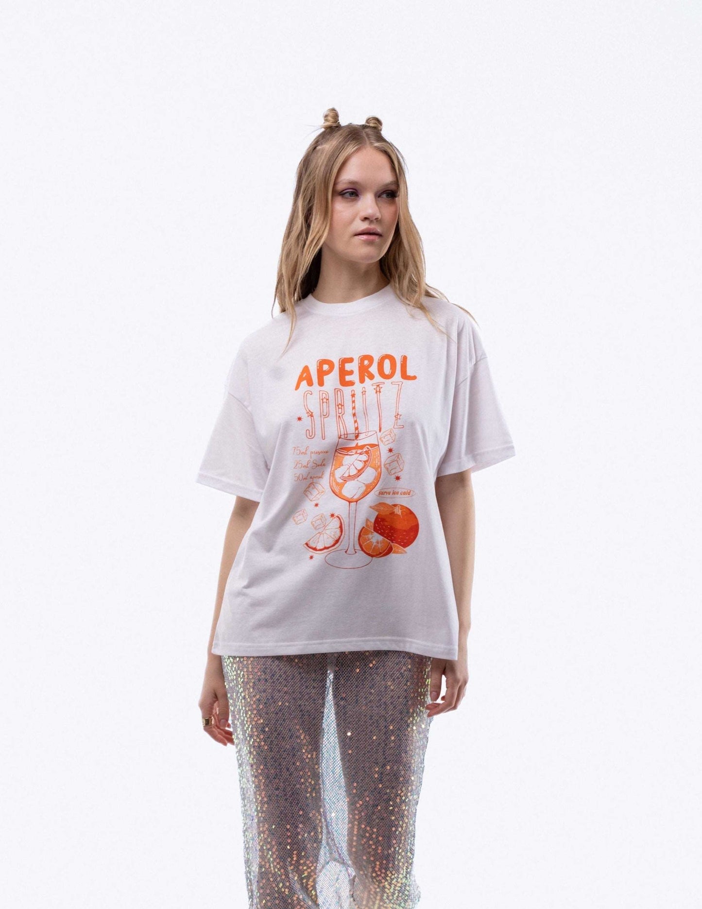 Aperol Cocktail Oversized Tee women's oversized graphic tee